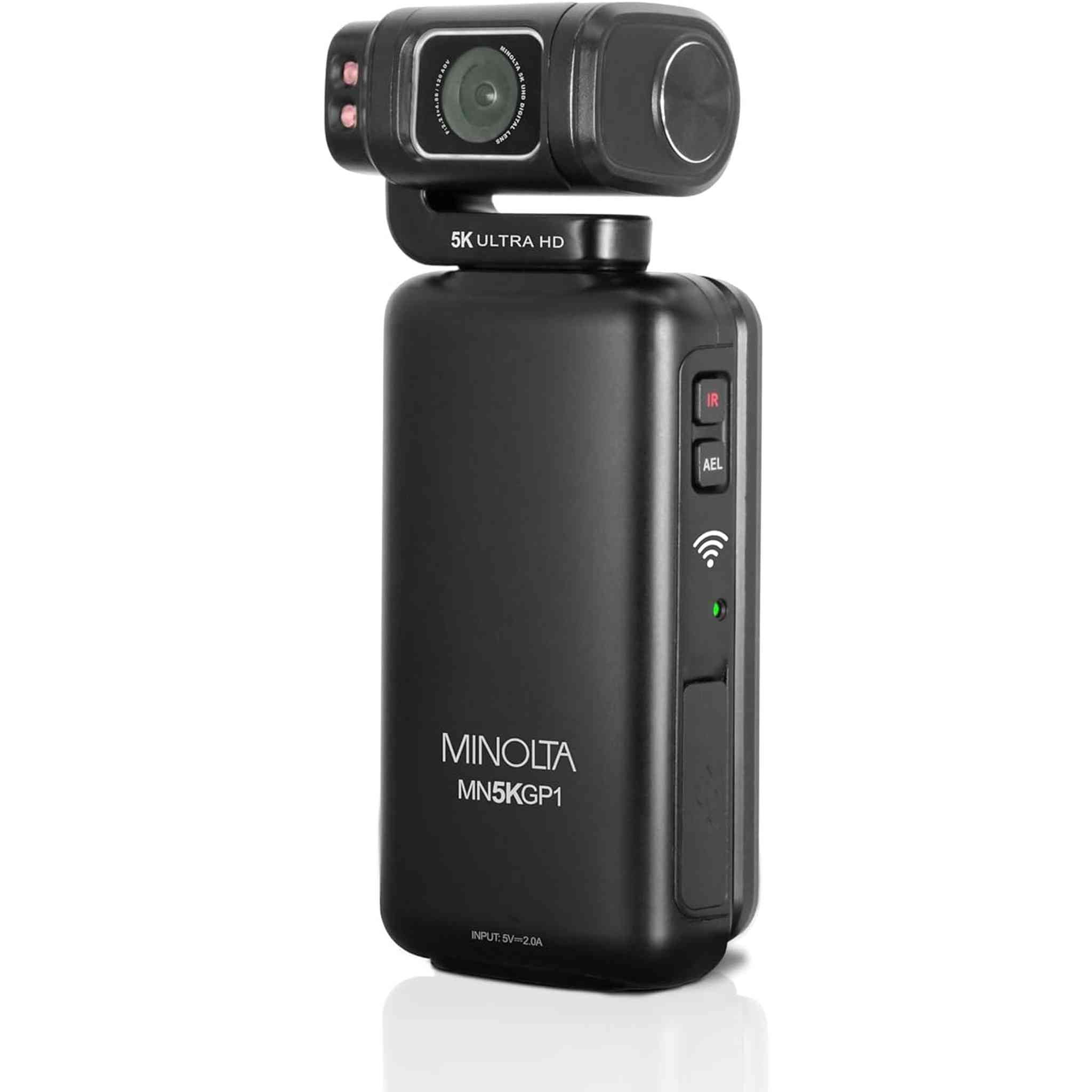 Minolta MN5KGP1 5K Ultra HD 20 MP Handheld Pocket Camcorder w/Motorized Tilting Lens Head