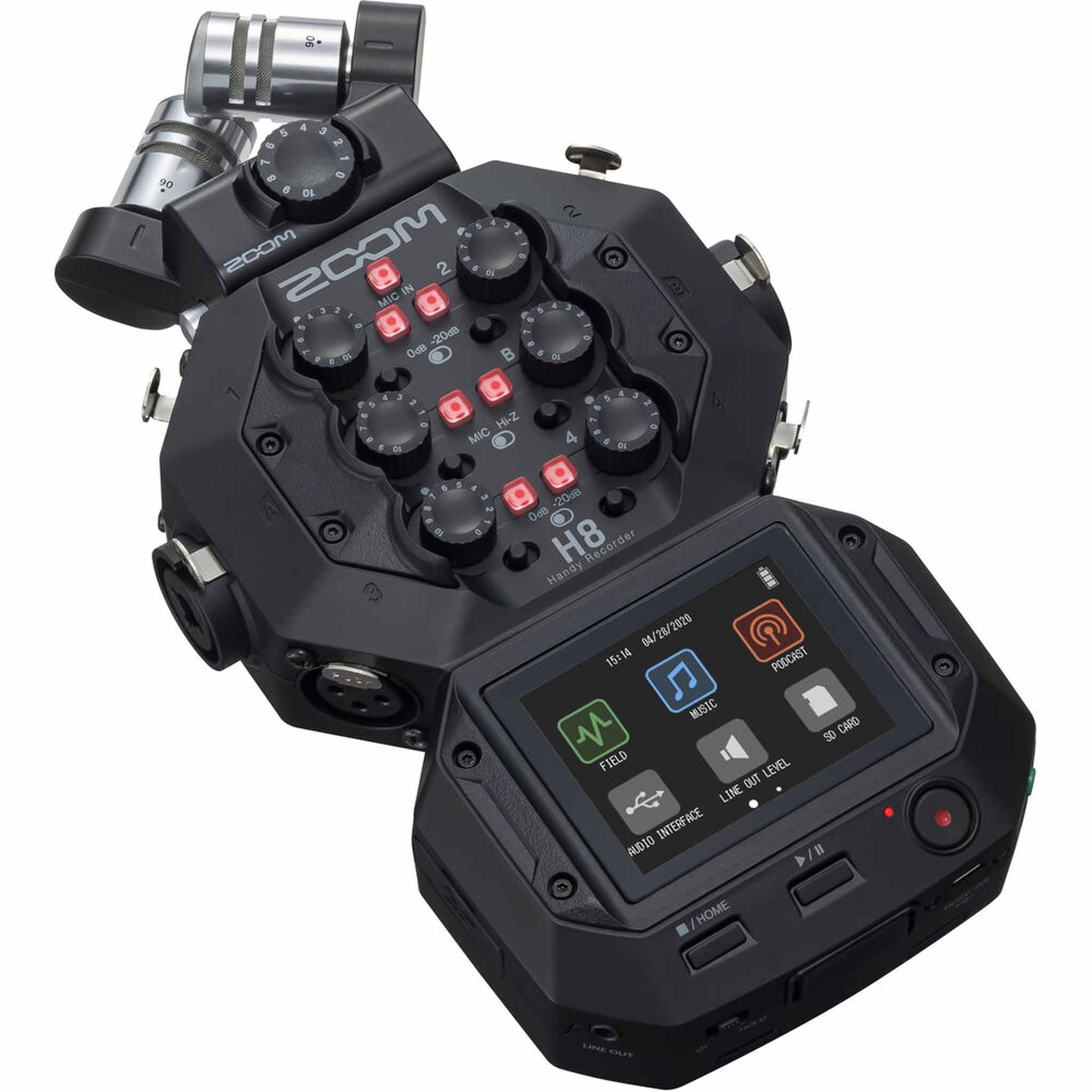 Zoom H8 8-Input / 12-Track Portable Handy Recorder Bundle with Accessories