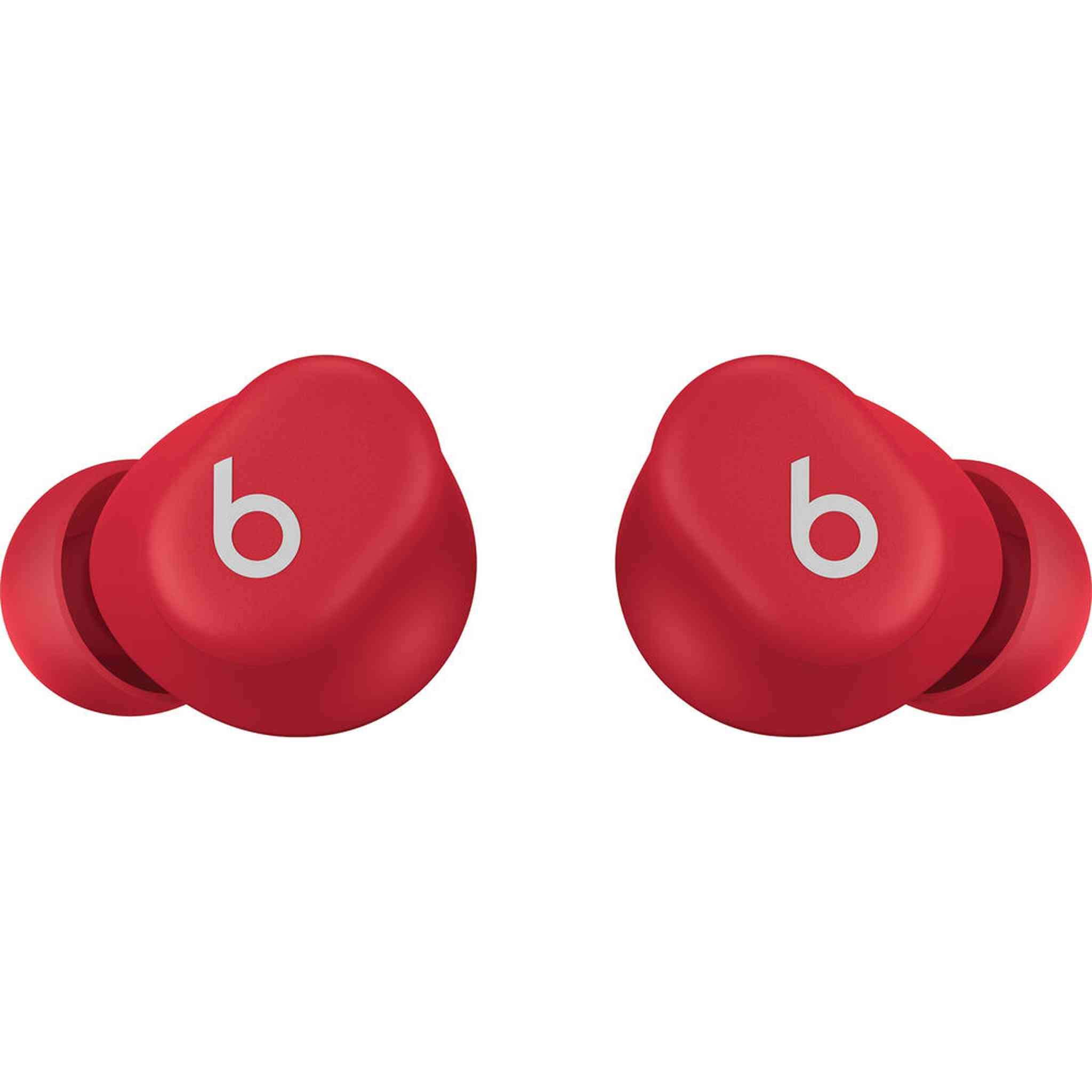 Beats Solo Buds, Wireless Bluetooth Earbuds Transparent Red Bundle With More Accessories