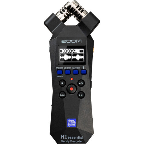 Zoom H1essential Stereo Handy Recorder 2024 Model, Essential Series with 32-Bit Float, Accessibility, X/Y Microphones, USB Microphone, Portable, for Musicians, Podcasters, Filmmakers