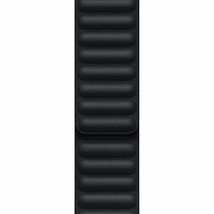 Apple 45mm Leather Watch Band - Midnight M/L with USB-C Charging Block Bundle