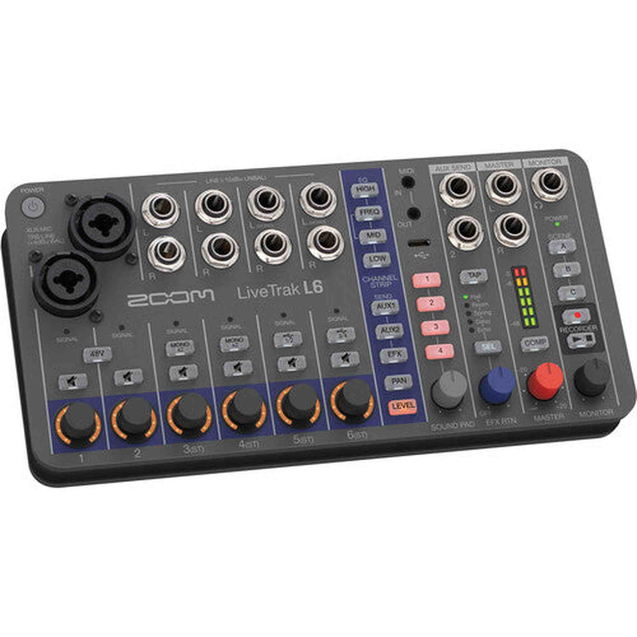 Zoom LiveTrak L-6 Portable 6-Channel Digital Mixer, USB C to Male USB C Cable