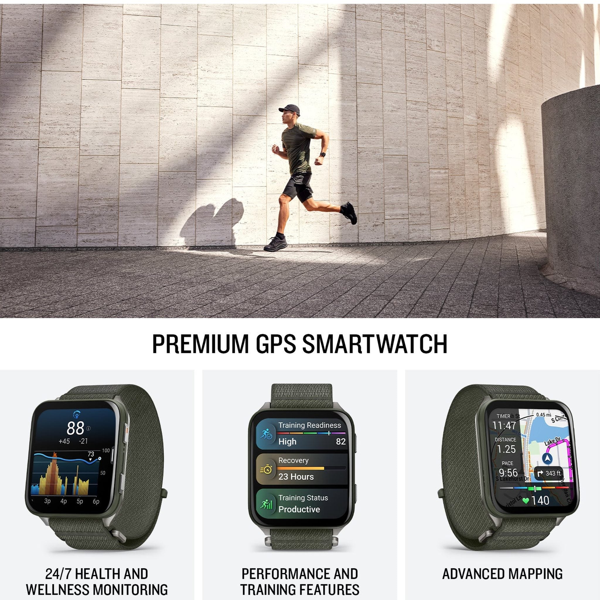 Garmin Venu X1, Thin and Lightweight GPS Smartwatch, Moss with Titanium Caseback