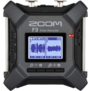 Zoom F3 Professional Field Recorder, 32-bit Float Recording, 2 Channel Recorder, Dual AD Converters, 2 Locking XLR/TRS Inputs, Battery Powered, Wireless Control