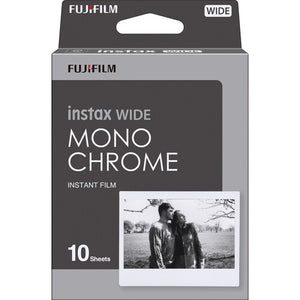 FUJIFILM INSTAX Wide Monochrome Instant Film 10 Exposures , Microfiber Cleaning Cloth, Bundle