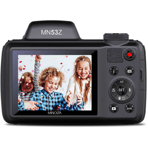 Minolta Pro Shot MN53Z 16 MP HD Digital Camera with 53x Zoom, 1080p HD Video Bundle Black Minolta