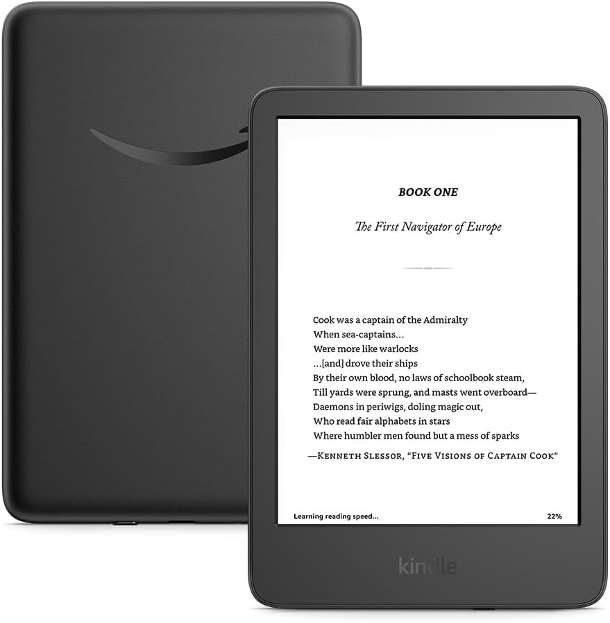 Kindle 16 GB - 2024 - Lightest and most compact Kindle, with glare-free display, faster page turns, adjustable front light, and long battery life - Black + More