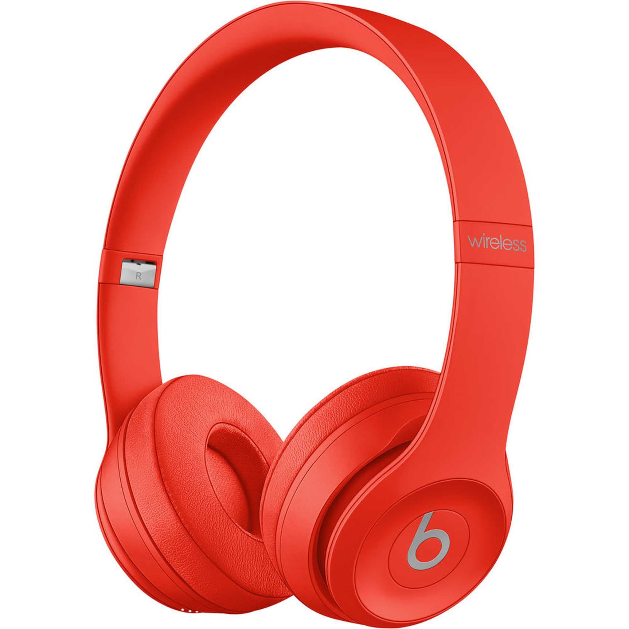 Beats Solo3 Wireless On-Ear Headphones Citrus Red Bundle With Accessories Beats