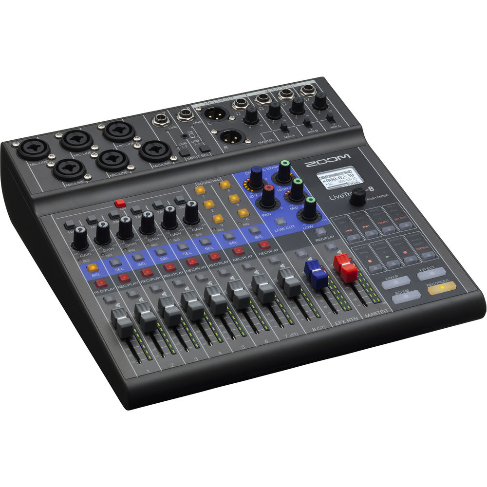 Zoom LiveTrakL-8 Portable 8-Channel Digital Mixer and Multitrack Recorder,Bundle