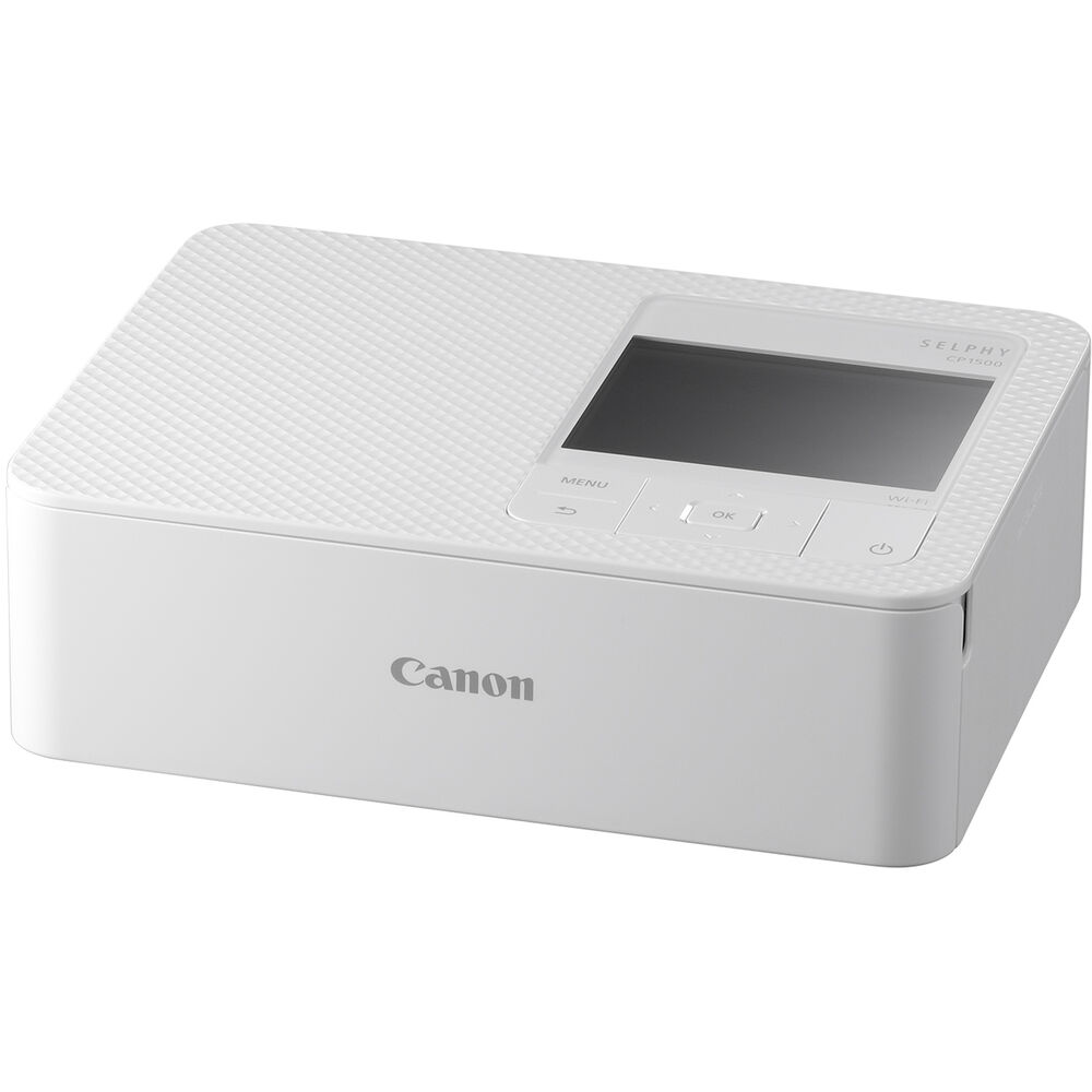 Canon SELPHY CP1500 Photo Printer White + Canon RP-108 Color Ink and Paper Set + More Bundle