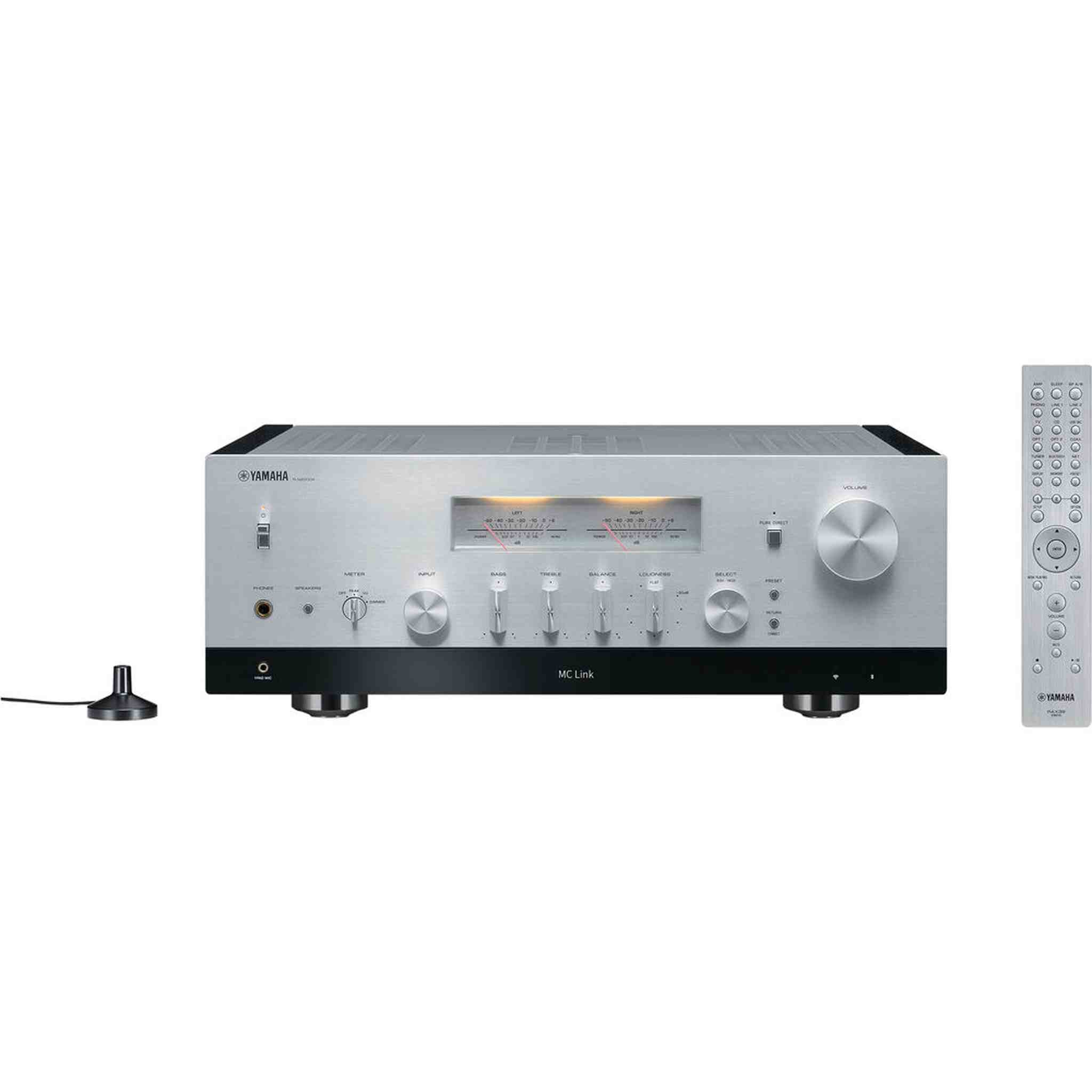 Yamaha R-N2000A 2.1-Channel Network Stereo Receiver Silver , HDMI Cable, dual RCA male to male, Cat5e Ethernet Patch Cable Stranded - Black, Bundle