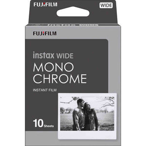 2xFUJIFILM INSTAX Wide Monochrome Instant Film 10 Exposures , Microfiber Cleaning Cloth, Bundle