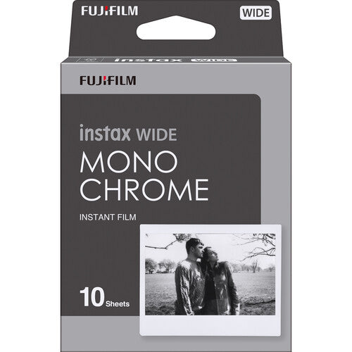 3xFUJIFILM INSTAX Wide Monochrome Instant Film 10 Exposures , Microfiber Cleaning Cloth, Bundle