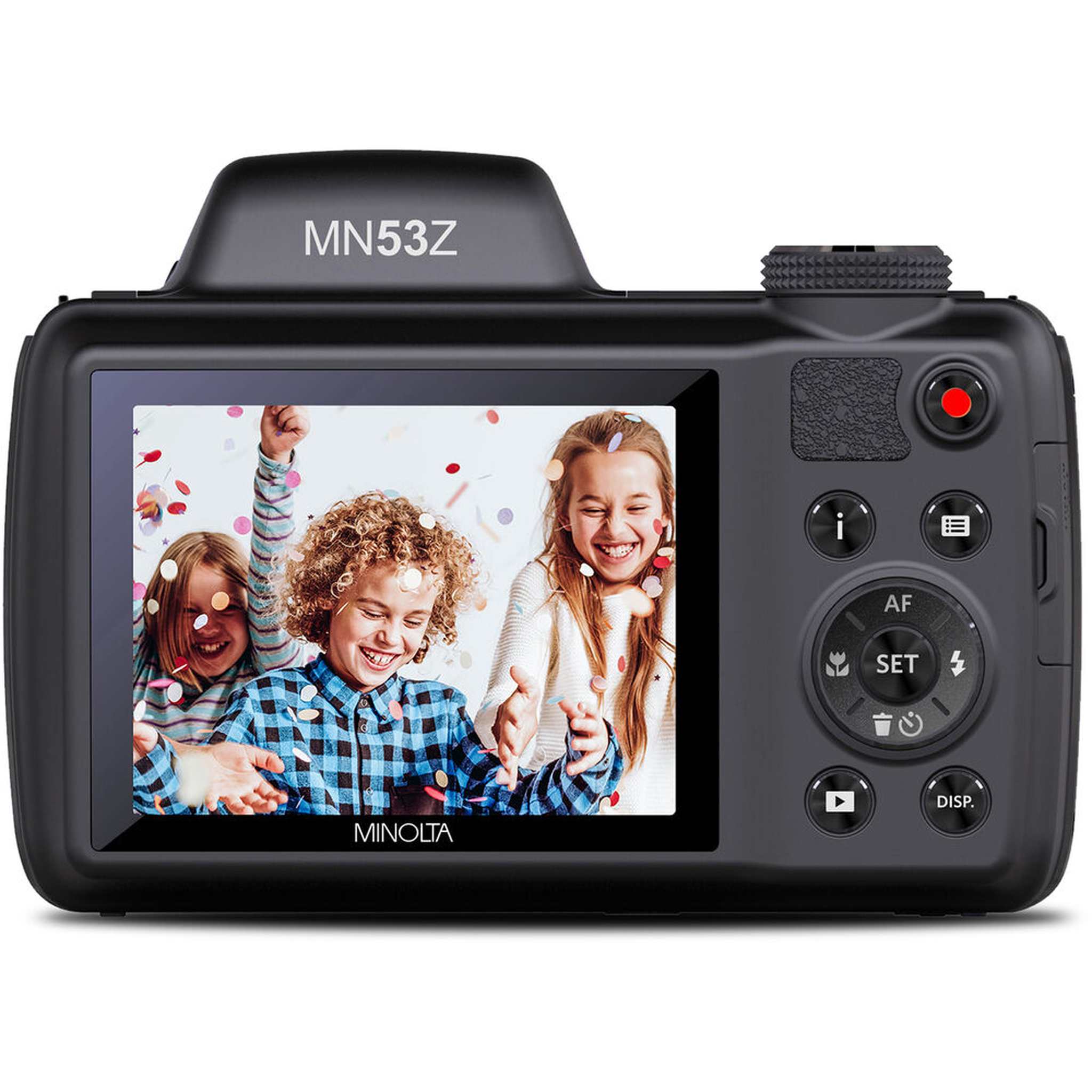Minolta Pro Shot MN53Z 16 MP HD Digital Camera with 53x Zoom, 1080p HD Video Bundle Black
