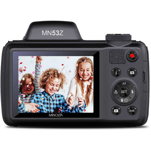 Minolta Pro Shot MN53Z 16 MP HD Digital Camera with 53x Zoom, 1080p HD Video Bundle Black
