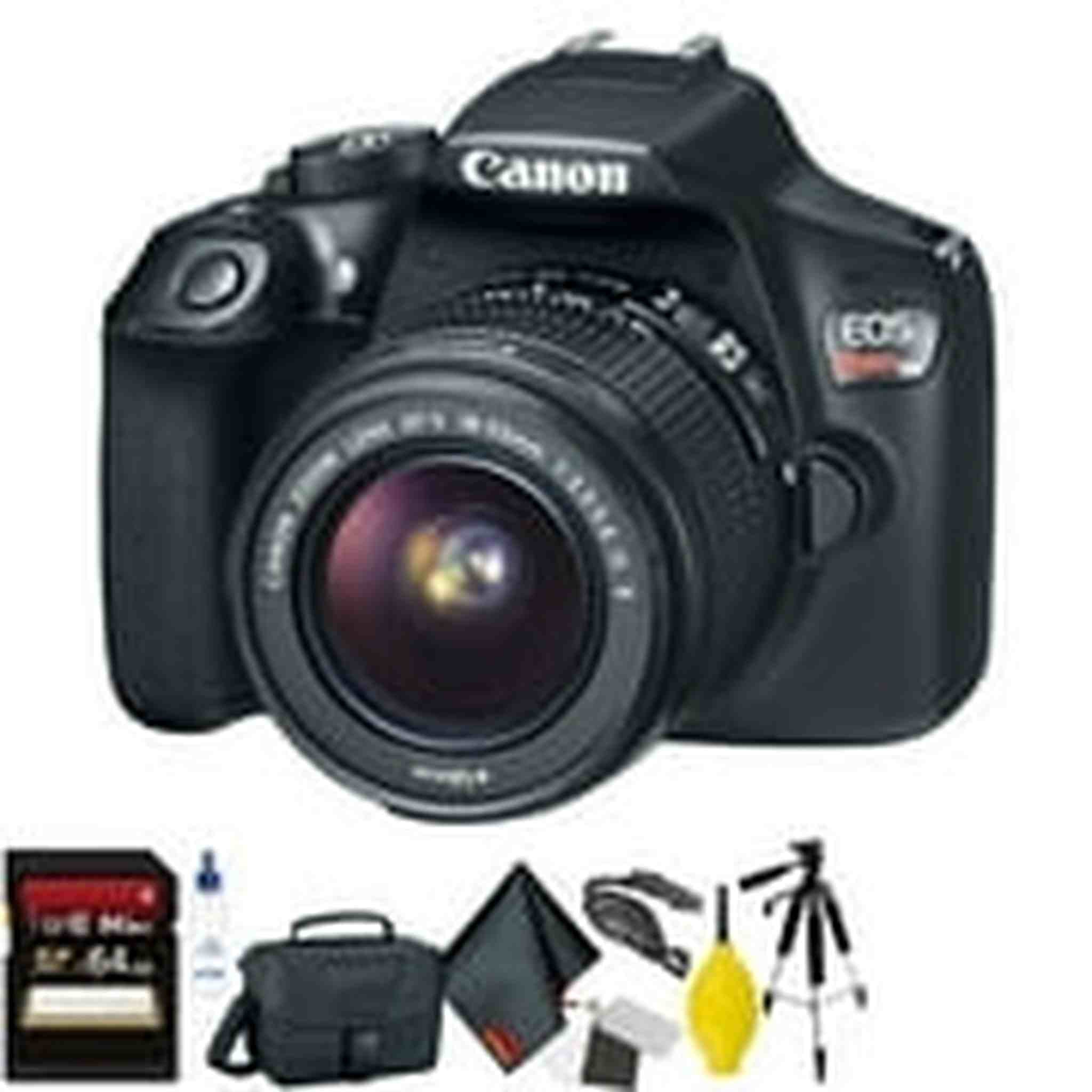 Canon EOS Rebel T6 DSLR Camera with 18-55mm Lens + 64GB Memory Card + Mega Accessory Kit + Essential Accessories Bundle - Used Canon