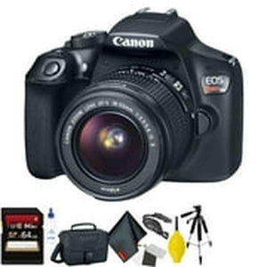 Canon EOS Rebel T6 DSLR Camera with 18-55mm Lens + 64GB Memory Card + Mega Accessory Kit + Essential Accessories Bundle - Used Canon