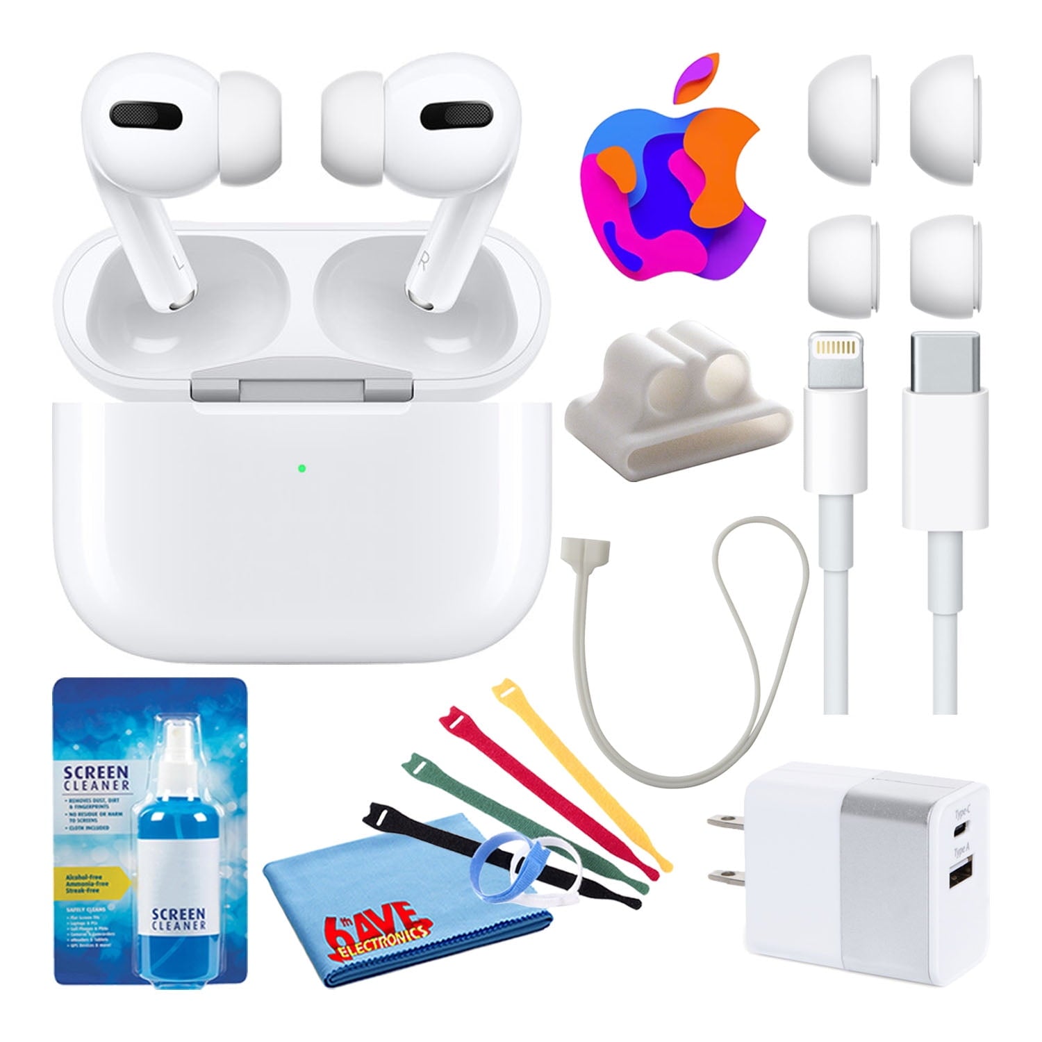 Apple AirPods Pro with MagSafe Charging 2021 with Cable Ties + 2-Chargers