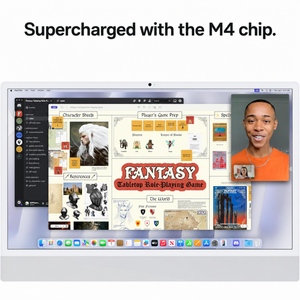 Apple 2024 iMac All-in-One Desktop Computer with M4 chip with 10-core CPU and 10-core GPU: Built for Apple Intelligence, 24-inch Retina Display, 16GB Unified Memory, 256GB SSD Storage; Silver - Reconditioned