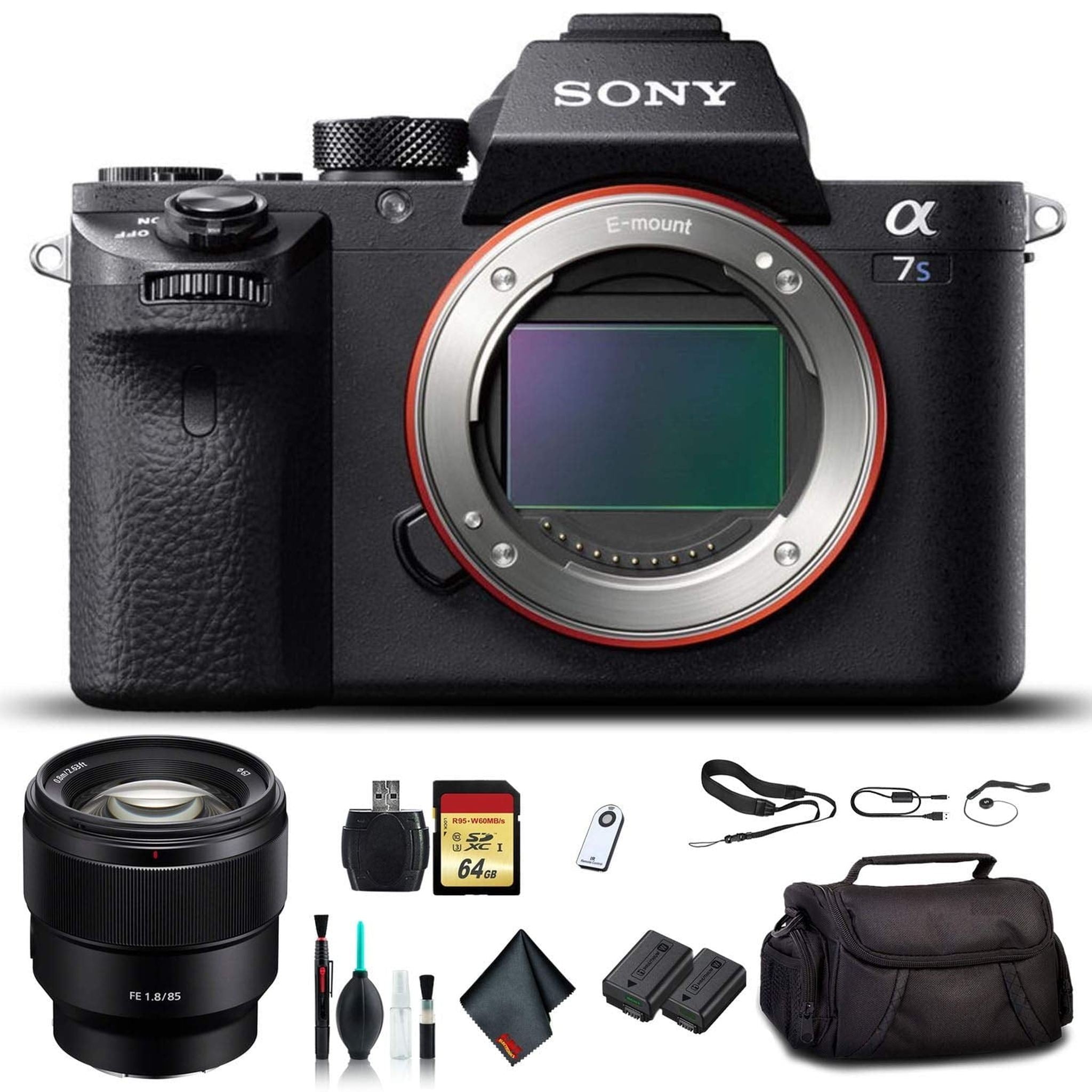 Sony Alpha a7S II Mirrorless Camera ILCE7SM2/B With Sony FE 24-70mm Lens, Soft Bag, Additional Battery, 64GB Memory Card, Card Reader , Plus Essential Accessories