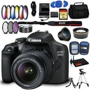 Canon EOS 2000D DSLR with EF-S 18-55mm f/3.5-5.6 IS II Lens Intl Model with Memory Kit, Case, Tripods and Filters