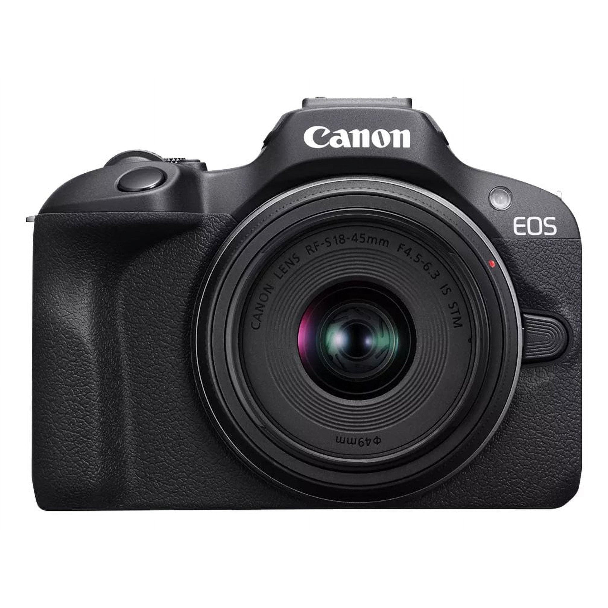 Canon EOS R100 RF-S18-45mm F4.5-6.3 is STM Lens Kit, Mirrorless Camera, RF Mount, 24.1 MP, Continuous Shooting, Eye Detection AF, Full HD Video, 4K, Lightweight, Wi-Fi, Bluetooth, Content Creation