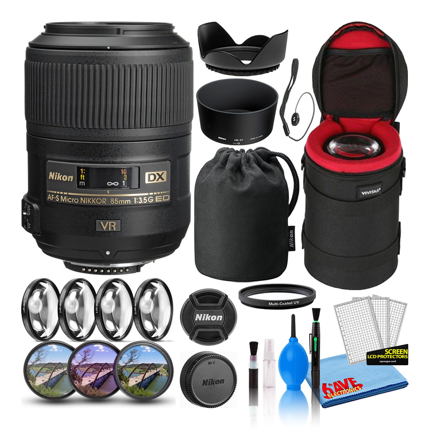 Nikon AF-S DX Micro 85mm f/3.5G ED VR Lens 2190 Intl Model Bundle