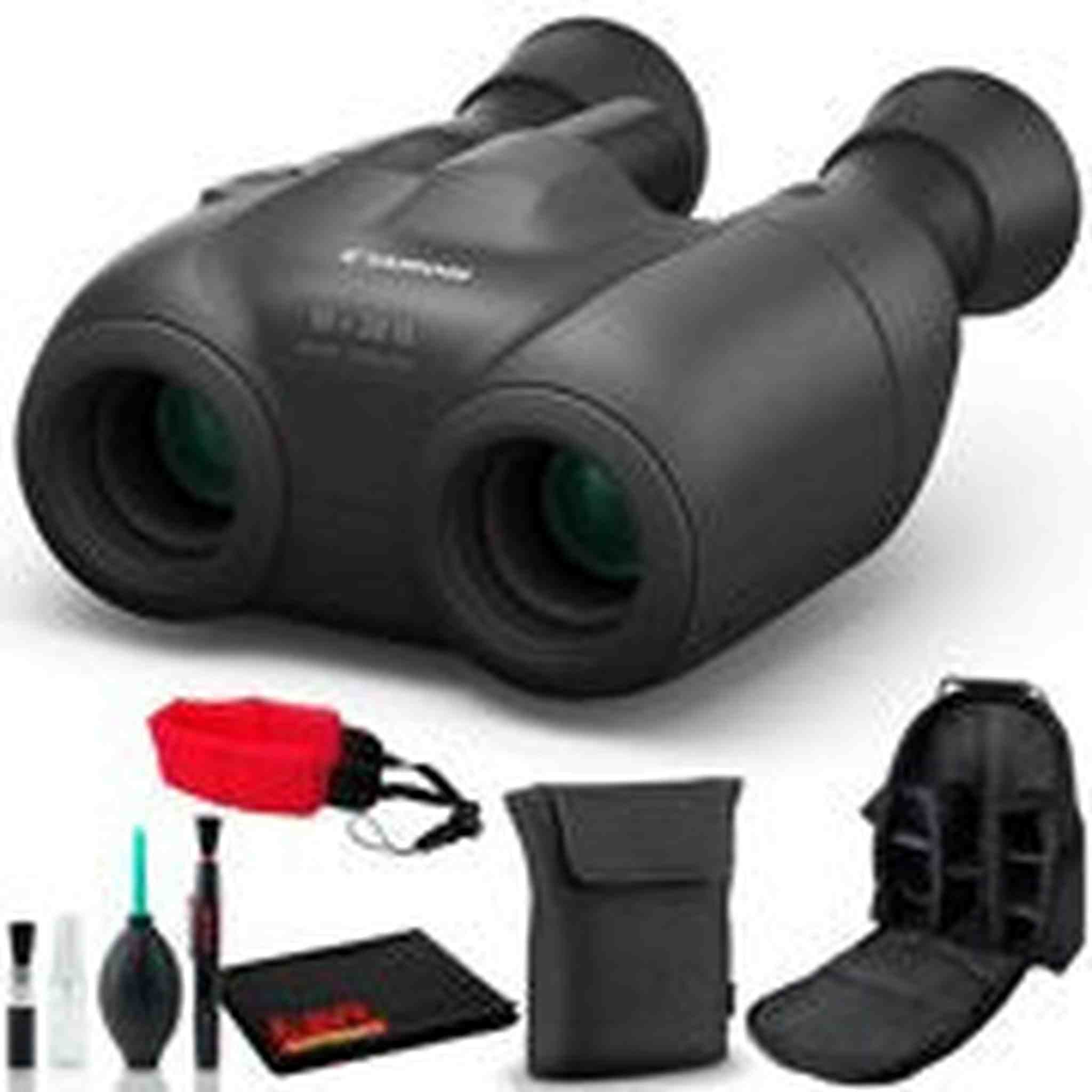 Canon 10x20 IS Image Stabilized Binocular with Backpack, Float Strap Bundle