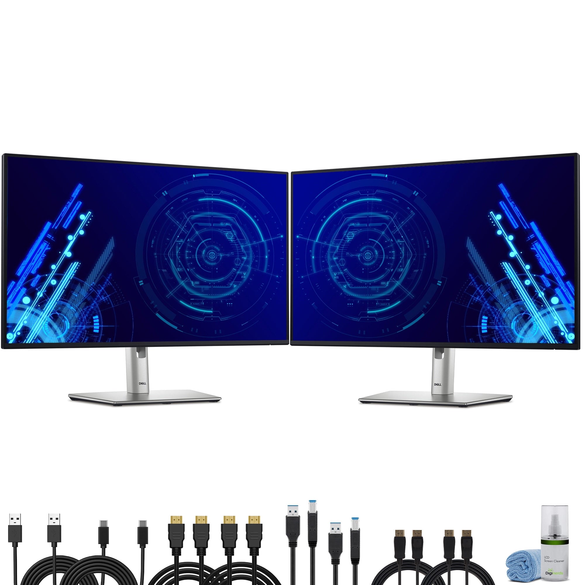 2 x Dell P2225H 22" Full HD, 1920 x 1080 Display, 16:9 IPS, LED, 100Hz Monitor Bundle