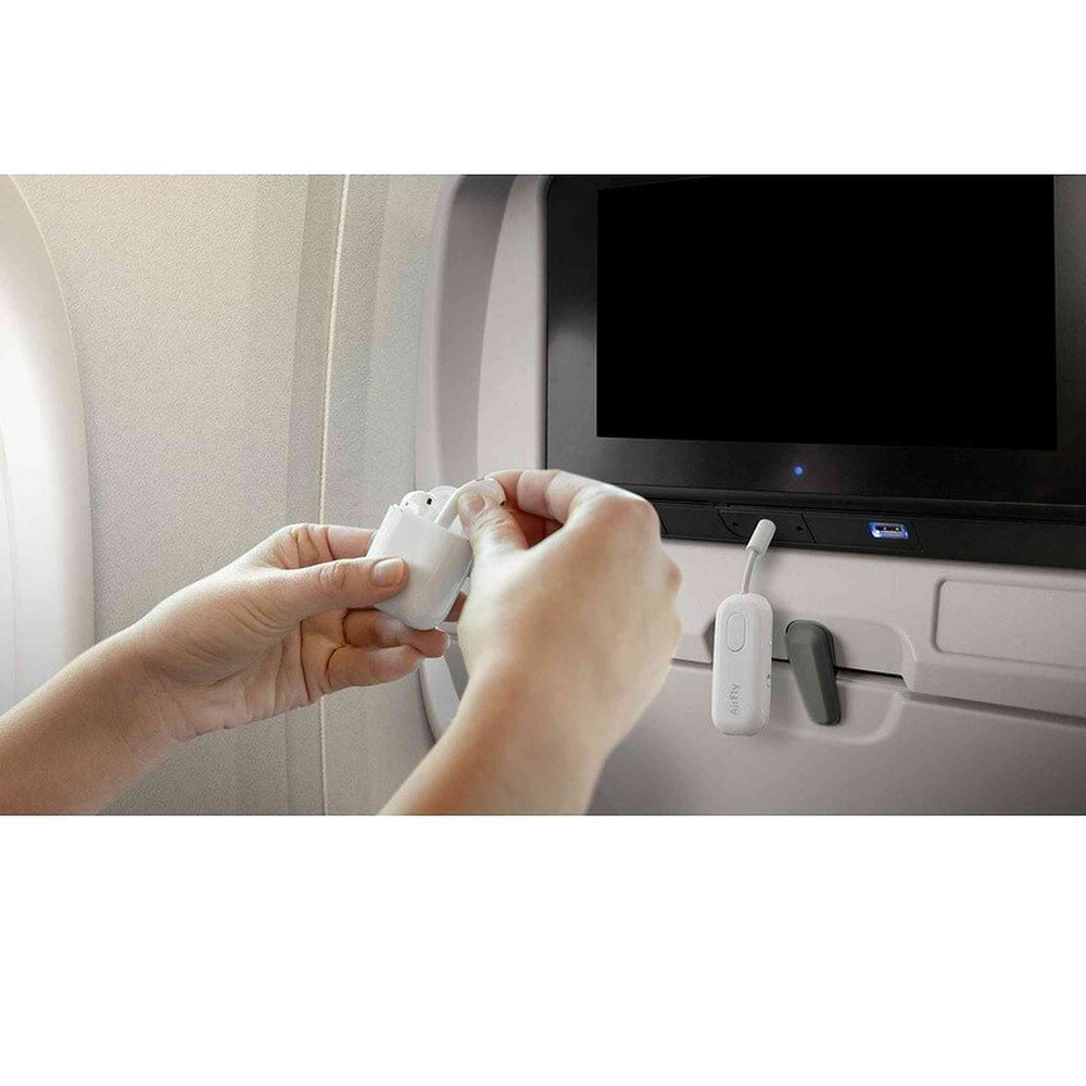 Twelve South AirFly Pro | Wireless Transmitter/Receiver with Audio Sharing for up to 2 AirPods/Wireless Headphones to Any Audio Jack for use on Airplanes, Boats or in Gym, Home, auto