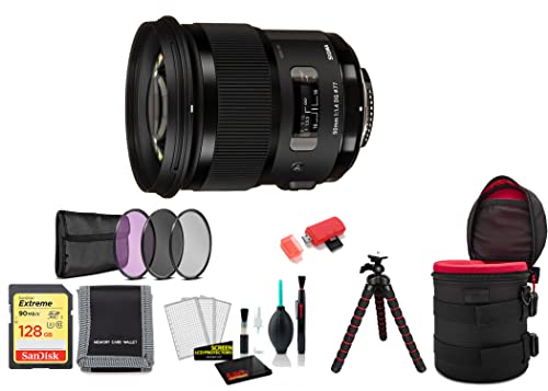 Sigma 50mm f/1.4 DG HSM Art Lens for Nikon F with Tripod and More International Model