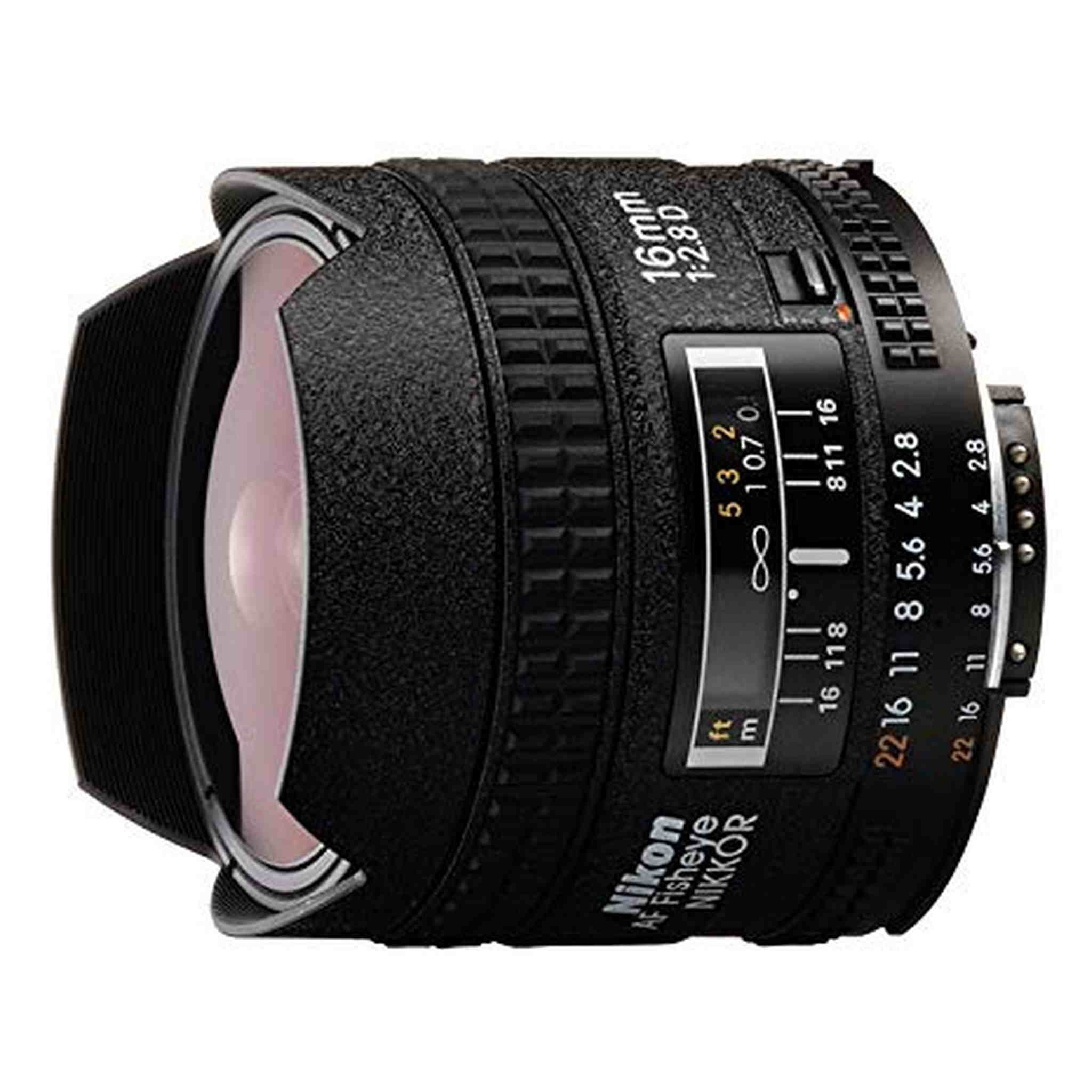 Nikon AF FX Fisheye-NIKKOR 16mm f/2.8D Fixed Lens with Auto Focus for Nikon DSLR Cameras Renewed - Reconditioned Nikon