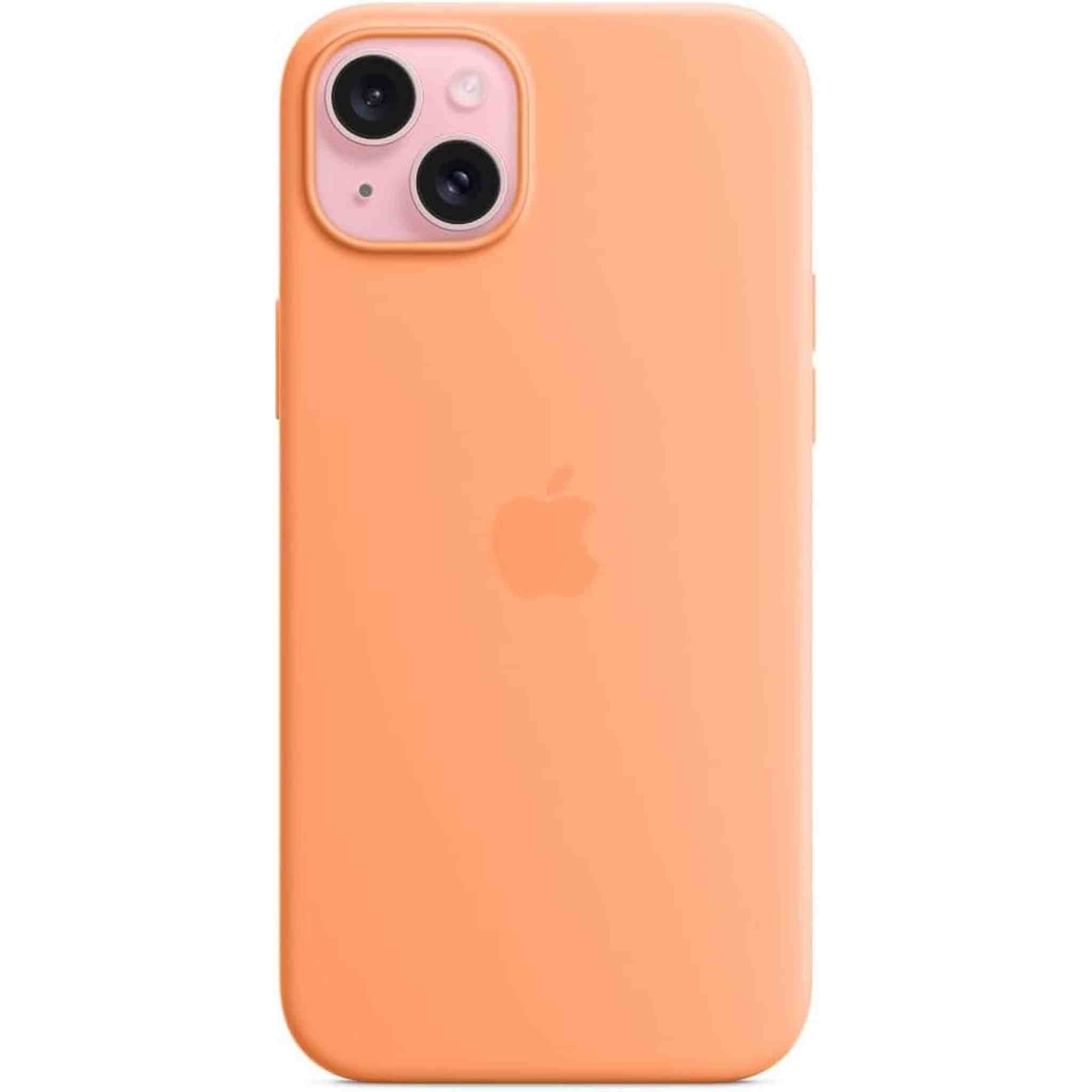 Apple iPhone 15 Plus Silicone Case with MagSafe - Orange Sorbet Apple