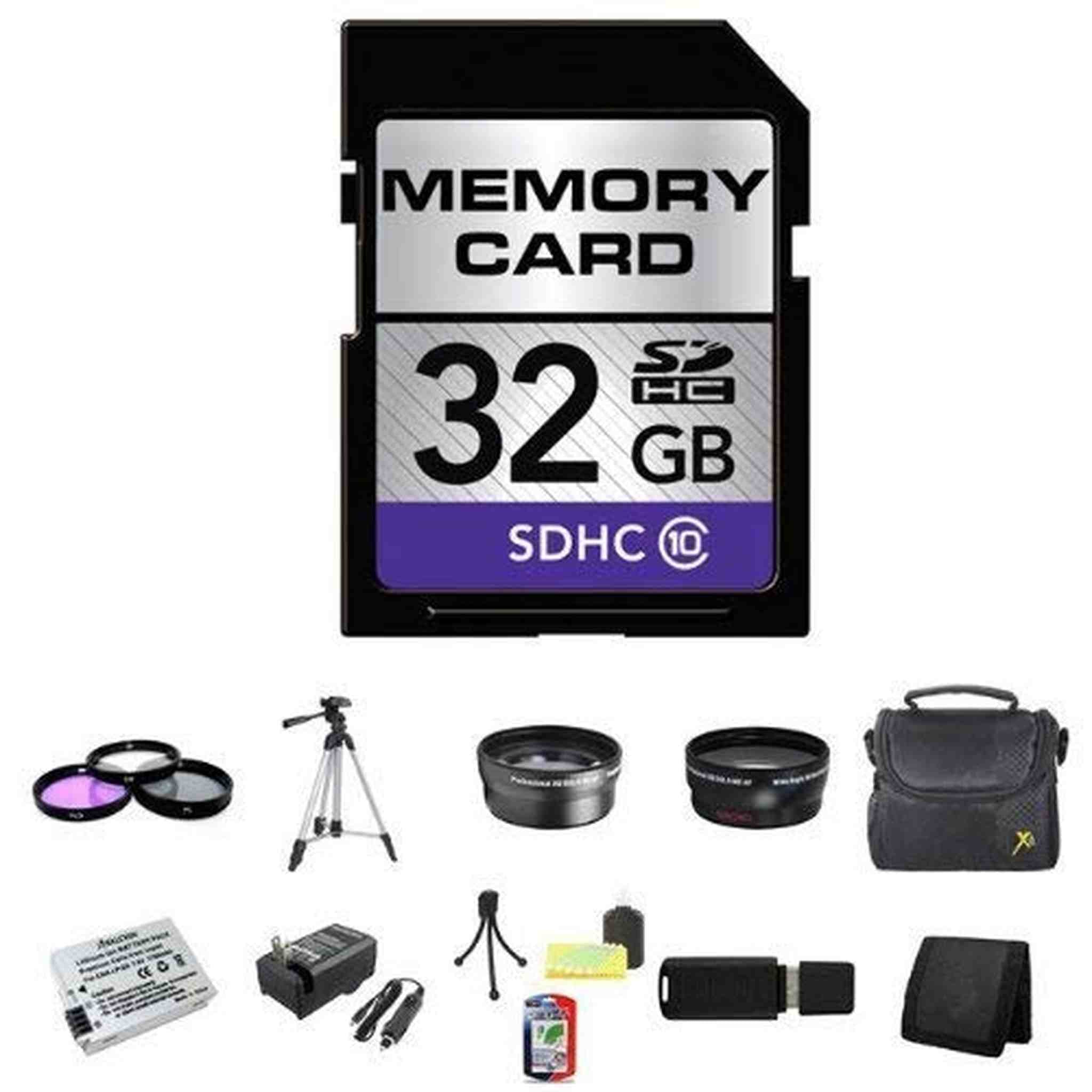 Canon T3I Accessory Saver Kit 58mm Wide Angle Lens + 58mm 2X Telephoto Lens + 58mm 3 Piece Filter Kit + 32GB SDHC Memory + Extended Life Battery Accessory Saver Bundle!