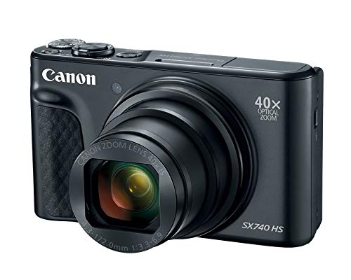 Canon PowerShot SX740 Digital Camera w/40x Optical Zoom & 3 Inch Tilt LCD - 4K VIdeo, Wi-Fi, NFC, Bluetooth Enabled Black - Reconditioned
