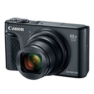 Canon PowerShot SX740 Digital Camera w/40x Optical Zoom & 3 Inch Tilt LCD - 4K VIdeo, Wi-Fi, NFC, Bluetooth Enabled Bla - Reconditioned