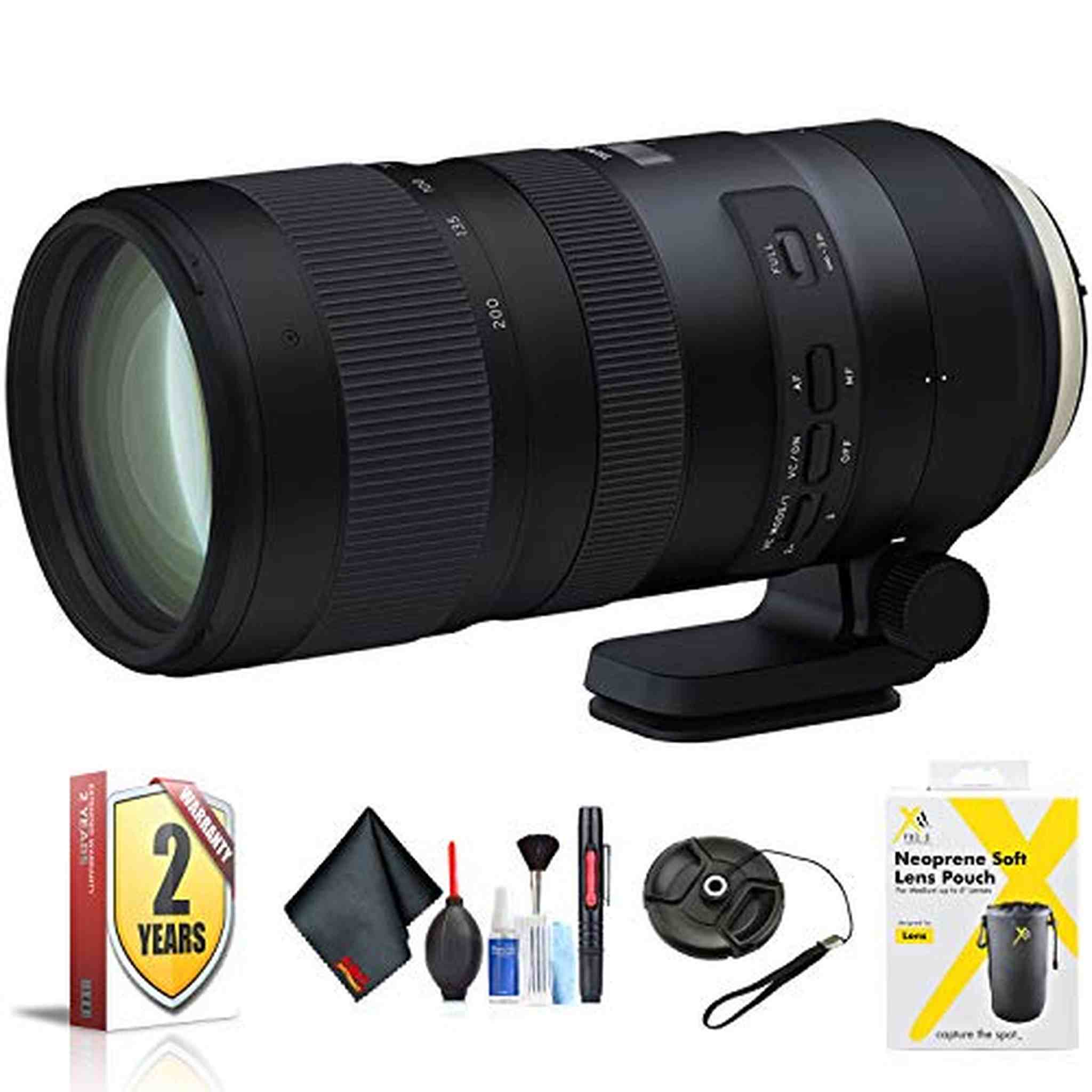 Tamron SP 70-200mm f/2.8 Di VC USD G2 Lens for Nikon F for Nikon F Mount + Accessories International Model with 2 Year Tamron