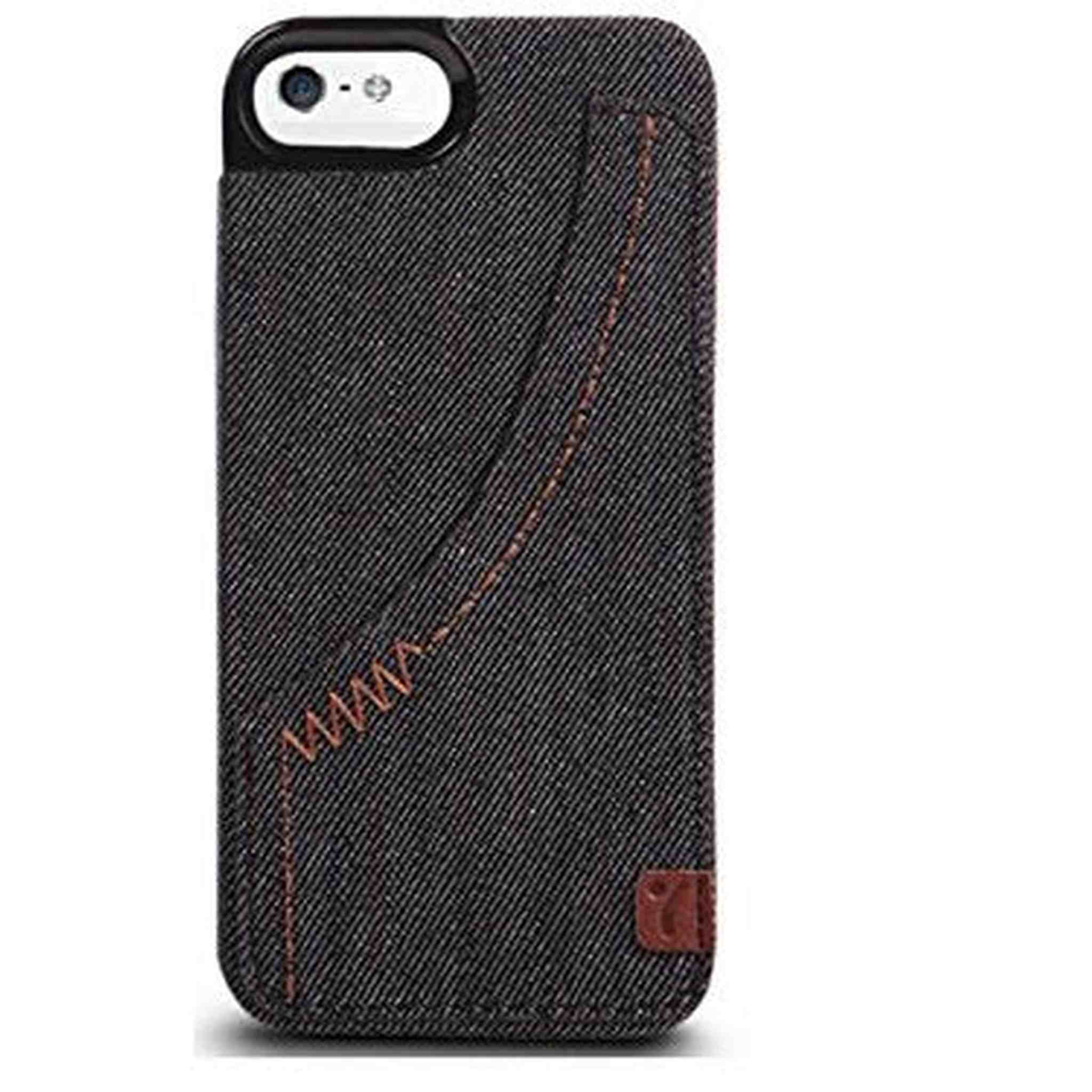 The Joy Factory Denim Premium Denim Hardshell Case with Pocket for iPhone5/5S, CSD111 Smoke