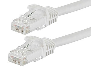 Monoprice Flexboot Cat6 Ethernet Patch Cable - Network Internet Cord - RJ45, Stranded, 550Mhz, UTP, Pure Bare Copper Wire, 24AWG, 0.5ft, White