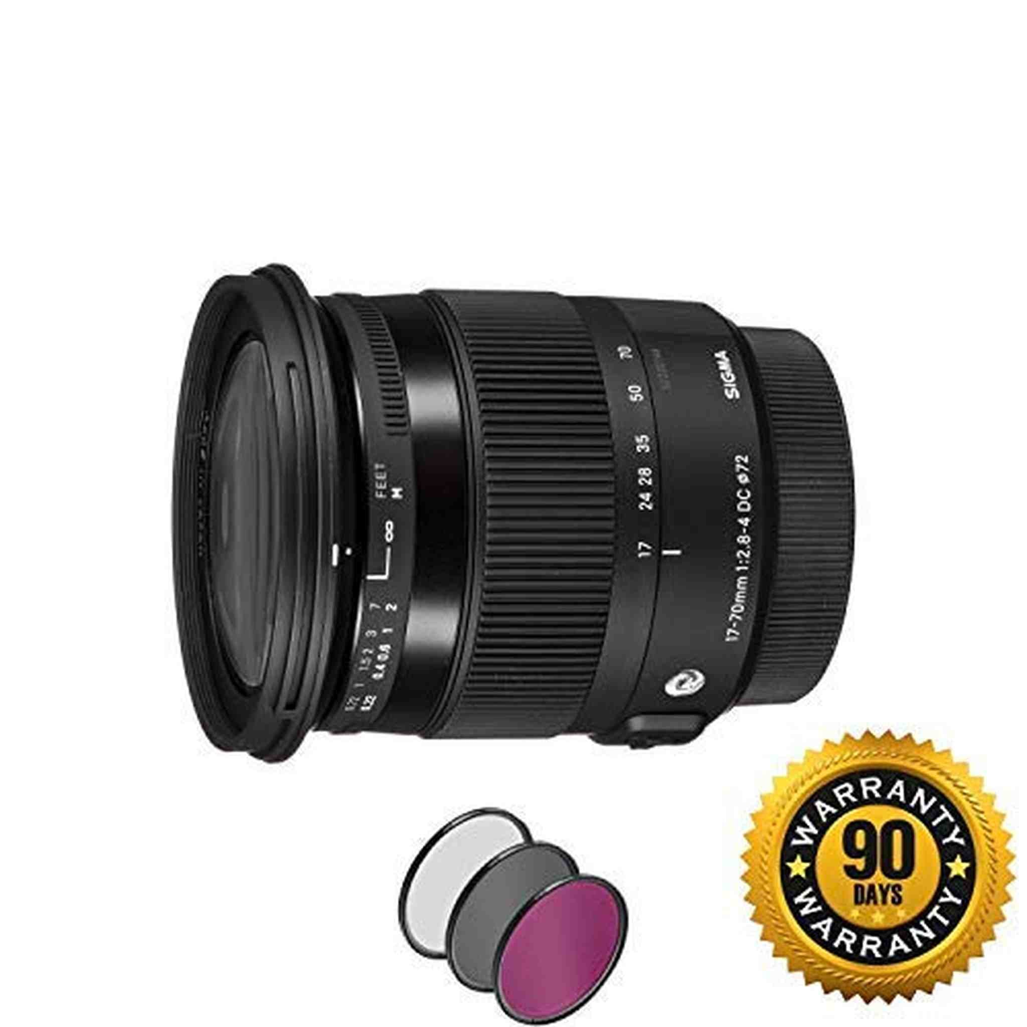 Sigma 17-70mm f/2.8-4 DC Macro OS HSM Contemporary Lens for Canon EF with UV Filter Renewed - Reconditioned Sigma