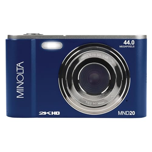 Minolta MND20 44 MP / 2.7K Ultra HD Digital Camera (Blue)