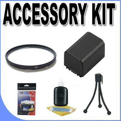 FH100 Lithium Ion Replacement Battery 37mm UV Filter BigVALUEInc Accessory Saver Bundle f/Sony Camcorders
