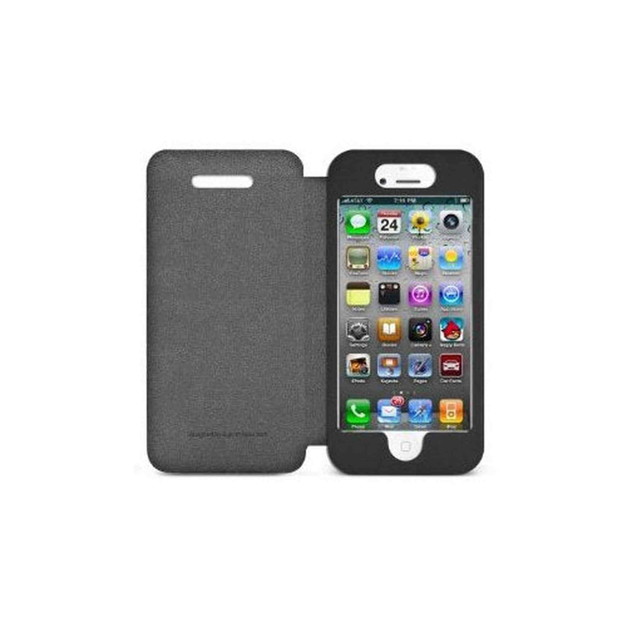 iLuv ICA7J346BLK Pocket Agent Premium Appointed Leather for Apple iPhone 5 - 1 Pack - Retail Packaging - Black