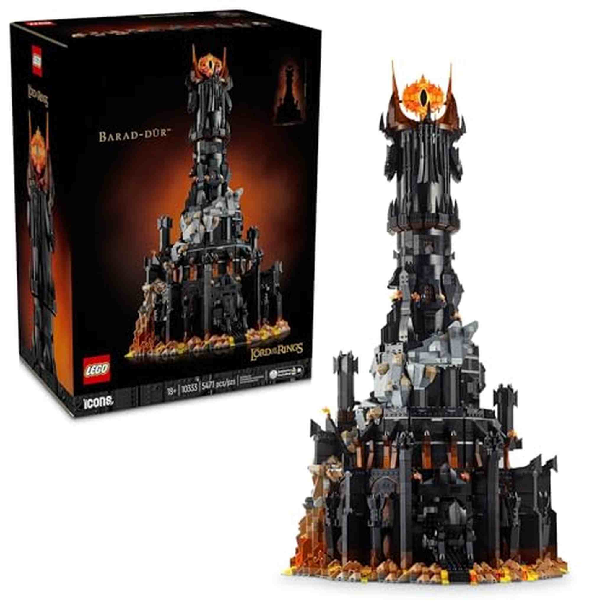 LEGO Icons Lord of The Rings Barad-dûr Building Set for Adults - Lord of The Rings Collectible for Fans - Includes 6 Minifigures - Gift for Men and Women - 10333