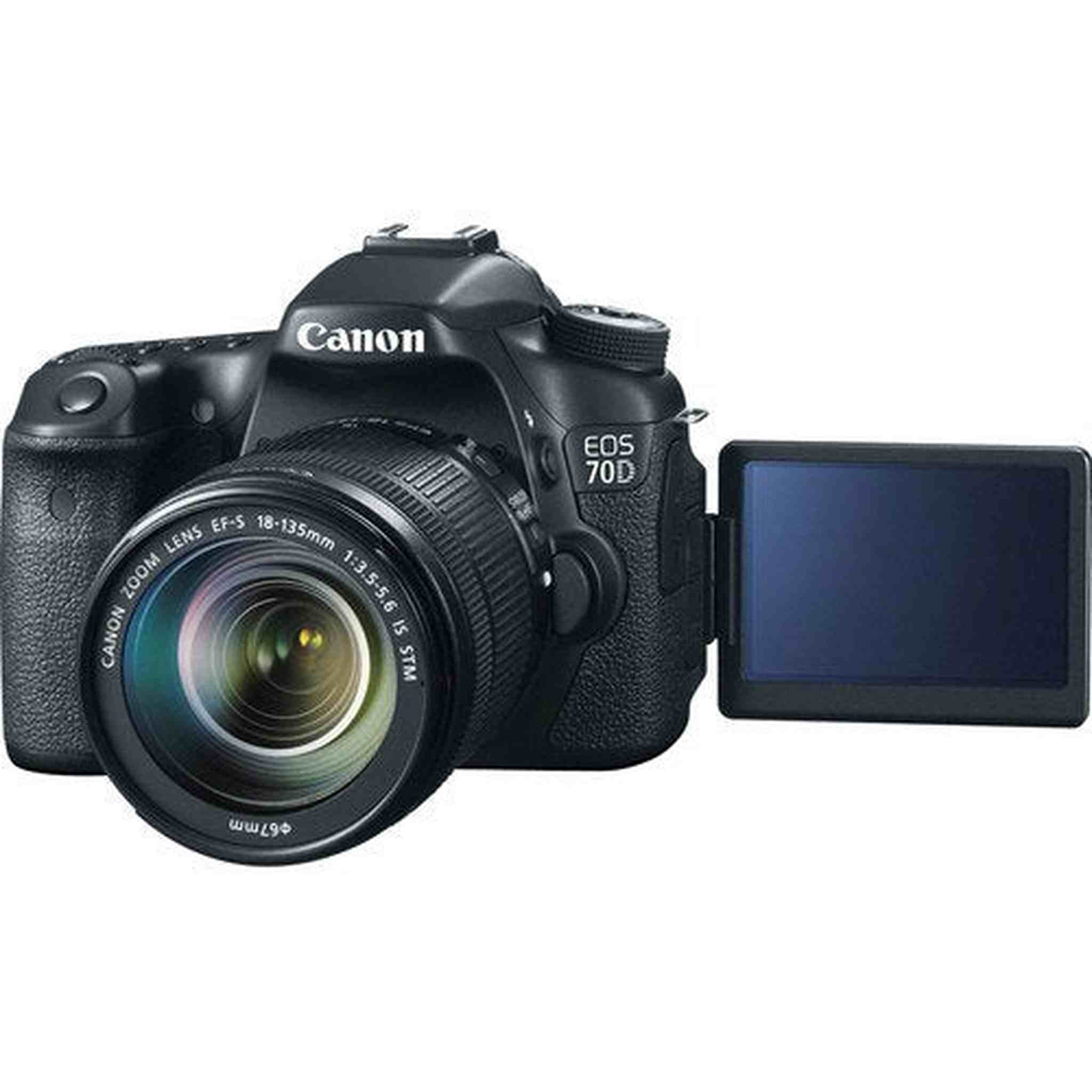 Canon EOS 70D 20.2 MP Digital SLR Camera with Dual Pixel CMOS AF and EF-S 18-135mm F3.5-5.6 IS STM Kit - International V - Used Canon