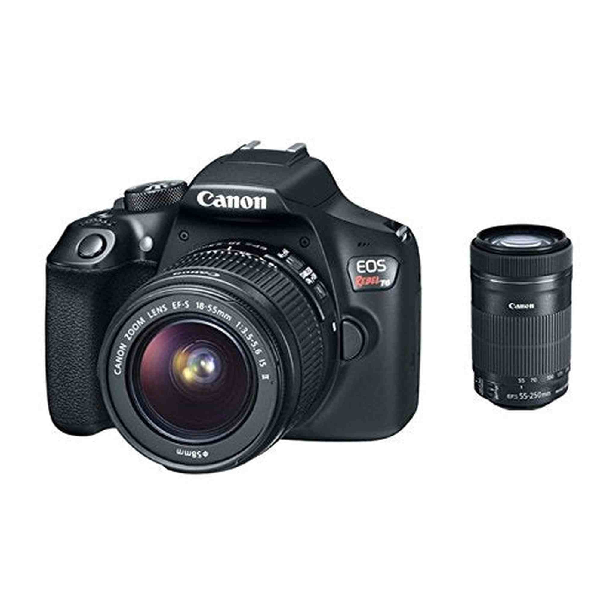 Canon EOS Rebel T6 Digital SLR Camera with 18-55mm and 55-250mm Lenses International Model No Warranty - Used Canon