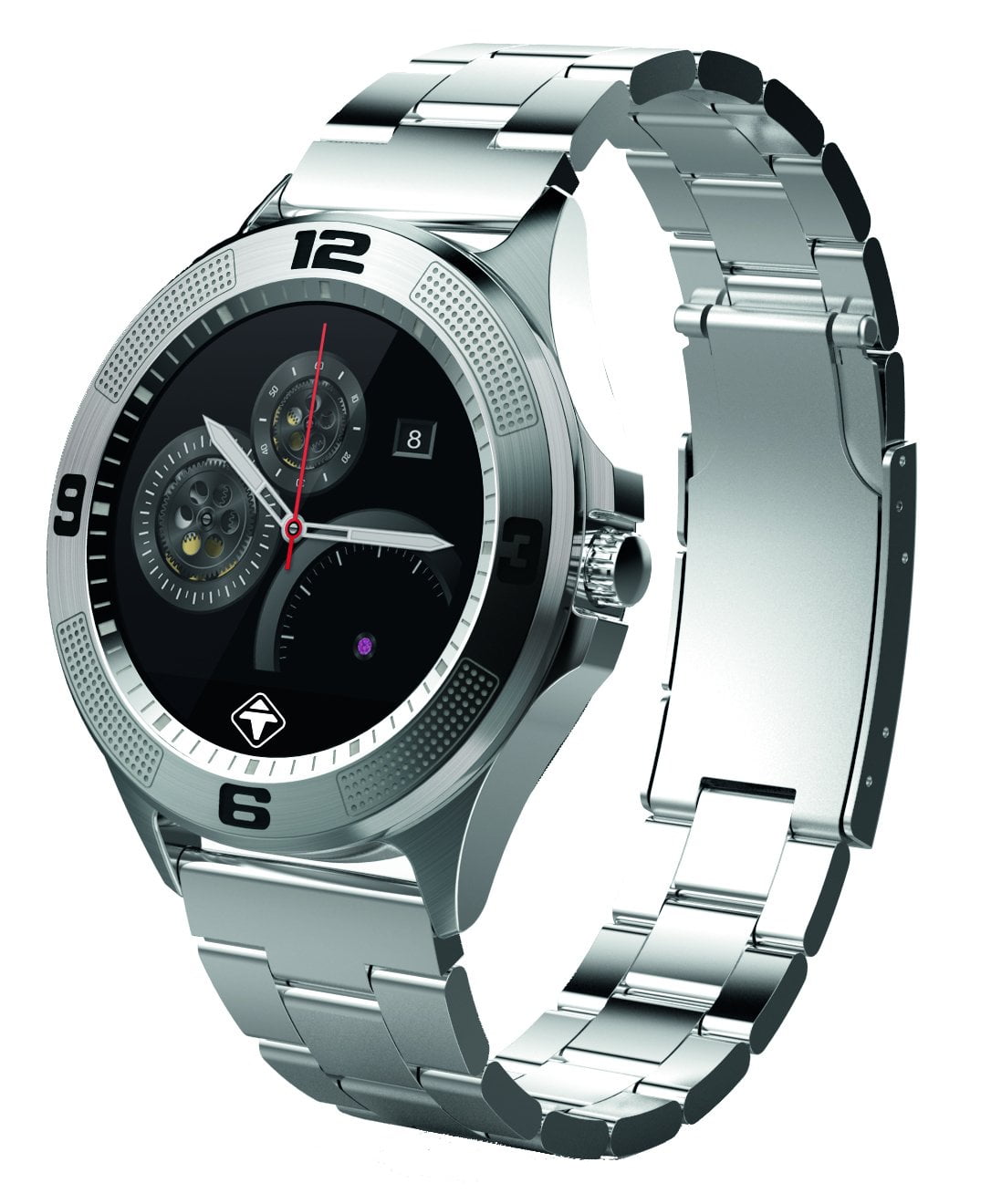 Tiger Smartwatch Stainless Steel Silver with Touch Screen for Android/iOS, with Microphone and Speaker