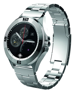 Tiger Smartwatch Stainless Steel Silver with Touch Screen for Android/iOS, with Microphone and Speaker