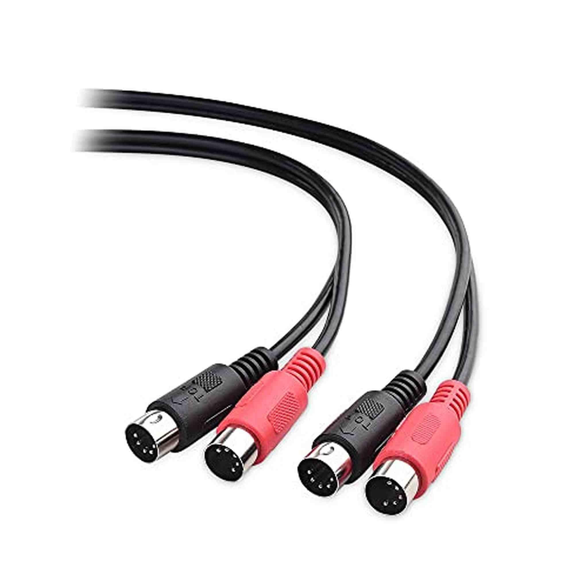 XPIX Dual MIDI Cable, Dual 5-pin DIN to Same, 3 M, Ideal for Live Stage and Studio Recording XPIX