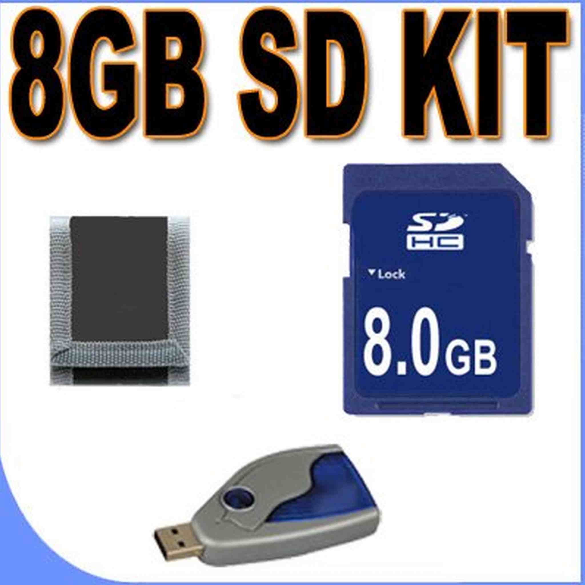 8GB SD/HC Secure Digital Memory Card + USB SD Card Reader for Creative Zen/Other SD Compatible MP3 Players - Accessory S